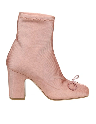 Red Valentino City Ballet Pink Fabric Ankle Boots