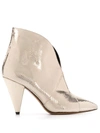 Isabel Marant Archenn High Heels Ankle Boots In Gold Leather