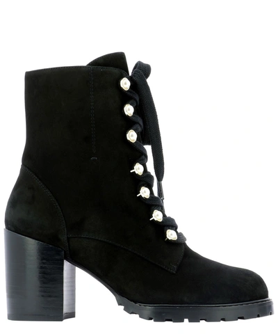 stuart weitzman women's ivey tweed high block heel combat boots