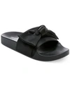 Steve Madden Silky Slide Sandal In Black Satin