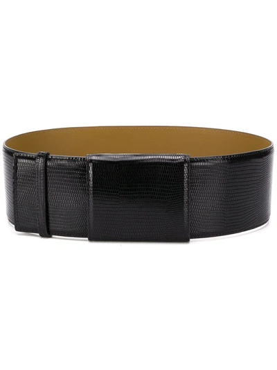 Marni Wide Leather Belt In Black