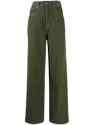Essentiel Antwerp Antwerp Whipped Wide Leg Trouser In Palace Green
