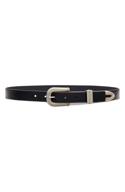 Rag & Bone Ventura Leather Belt In Black