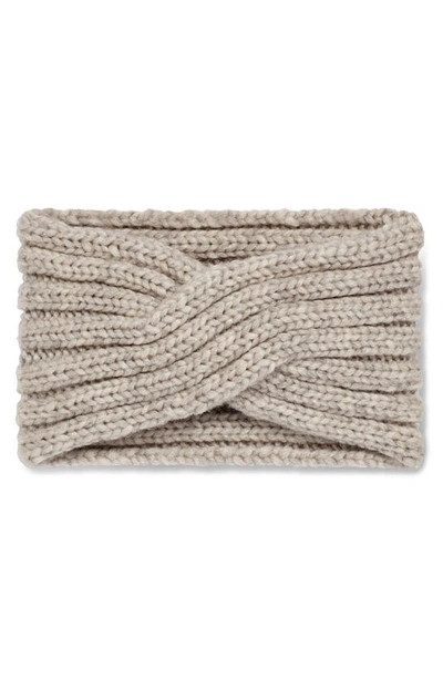 Ugg Twist Cable Knit Head Wrap In Light Grey