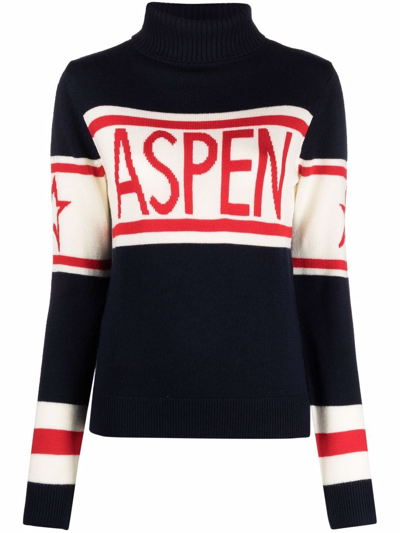 Perfect Moment Schild Courchevel-intarsia Merino-wool Sweater In Navy,black