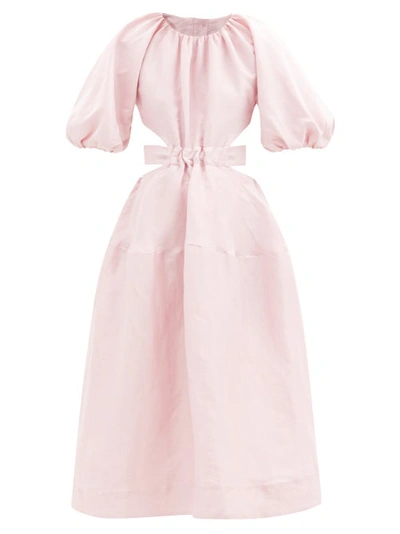 Aje Women's Mimosa Cutout Linen-silk Midi Dress In Pink