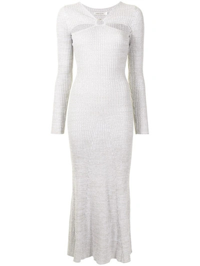 Anna Quan Women's Halle Cutout Ribbed-knit Cotton Midi Dress In Grey