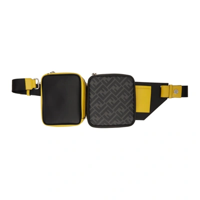 Fendi Black & Yellow Multi Pouch 'forever ' Belt Bag In F0r2a Blkye