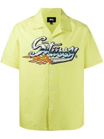 Stussy Graphic Print Shirt In Yellow