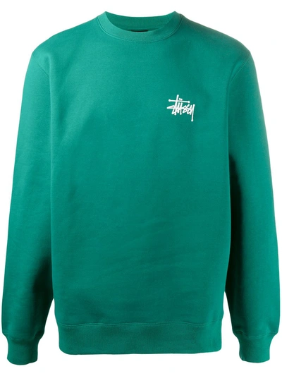 Stussy Logo Detail Sweatshirt In Green