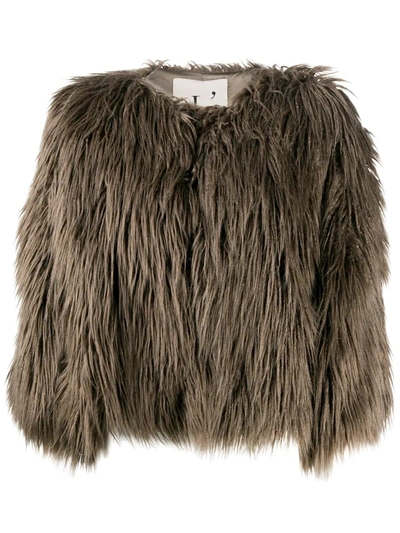 L'autre Chose Faux-fur Jacket In Brown