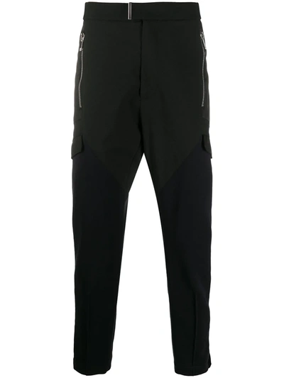 Les Hommes Zip-pocket Fitted Trousers In Black