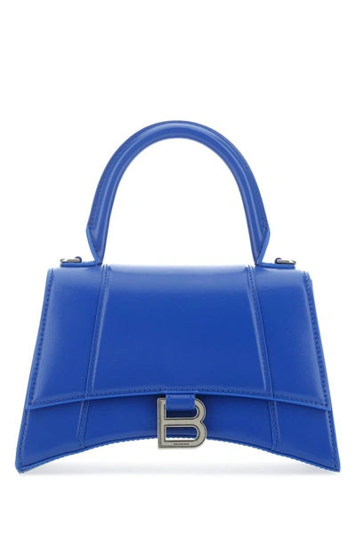 Balenciaga Hourglass Top Handle Mini Bag In Blue