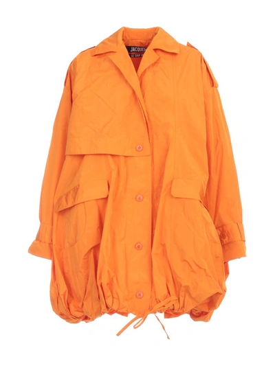 Jacquemus Ouro Parka Coat In Orange