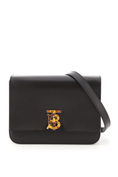 Burberry Tb Logo Shoulder Bag In Black
