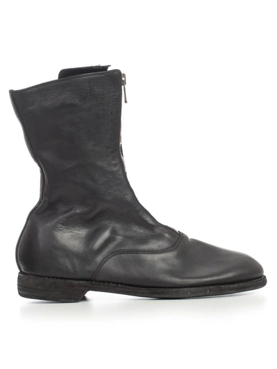 Guidi 310 Front Zip Army Boots In Black