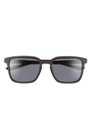 Nike Circuit 55mm Square Sunglasses In Matte Black/ Grey