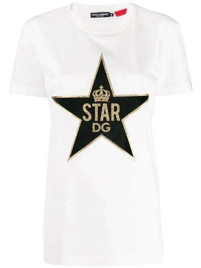 Dolce & Gabbana Star Dg Print T-shirt In White