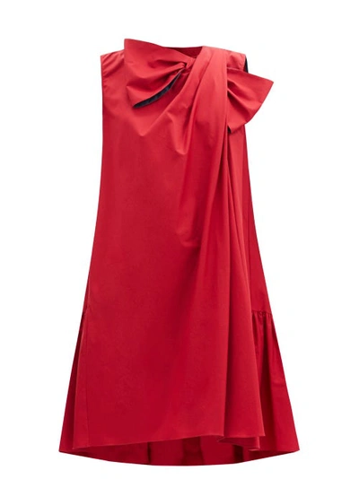 Roksanda Selena Bow Detail Dress In Sangria