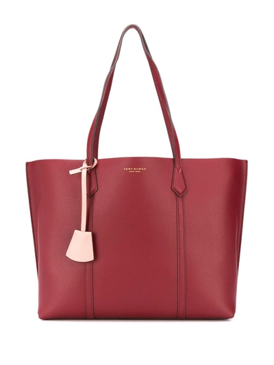 Tory Burch Perry Burgundy Leather Tote In Red