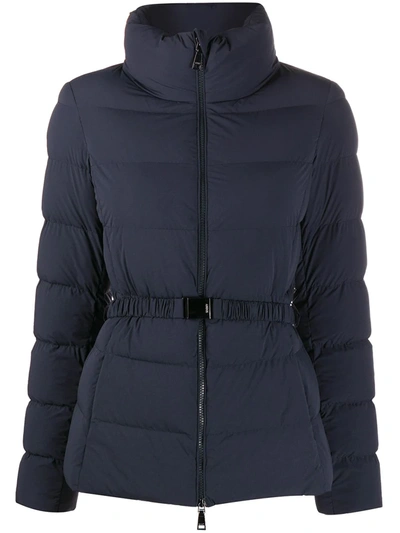 Seventy Belted Puffer Jacket In Blue