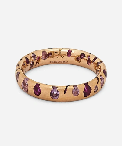 Polly Wales Rose Gold Pink Sapphire Confetti Ring