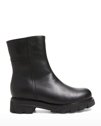 La Canadienne Autumn Leather Shearling-lined Moto Booties In Black