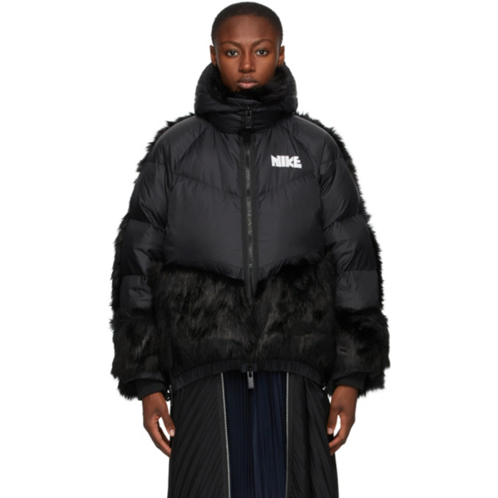 Nike + Sacai Nrg Oversized Hooded Faux Fur And Quilted Shell Down