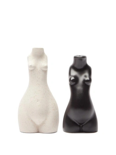 Anissa Kermiche Tit For Tat Ceramic Salt And Pepper Shakers In White