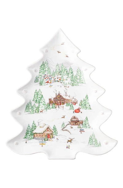 Juliska North Pole Tree Platter In White Multi