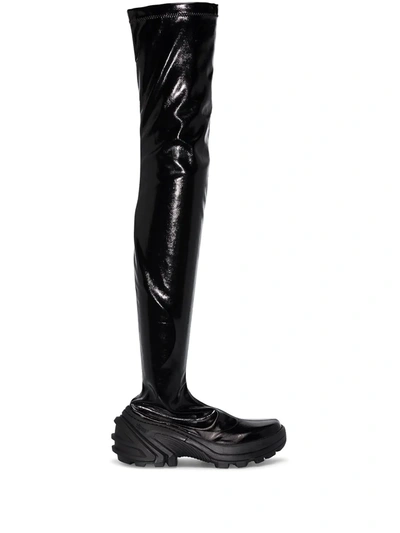 Alyx Black Patent Leather Thigh-high Boots