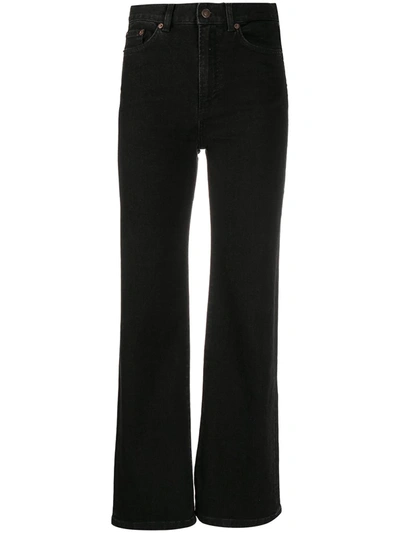 Jeanerica Wide-leg Cropped Jeans In Black