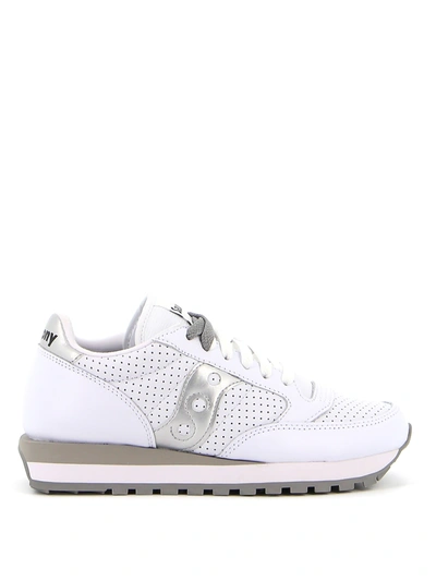 Saucony Women's Shoes Leather Trainers Sneakers Jazz In Bianco
