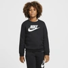 Nike Sportswear Club Fleece Big Kids' (boys') Crew In Black/white