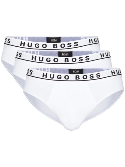Hugo Boss Set Of Three Boxer Briefs In White