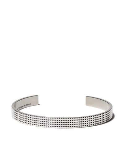 Le Gramme 23 Grammes Guilloche Pyramid Bracelet In Silver