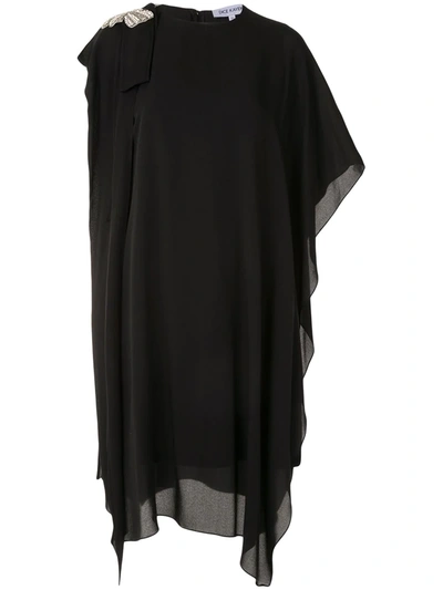 Dice Kayek Crystal-embellished Draped Dress In Black
