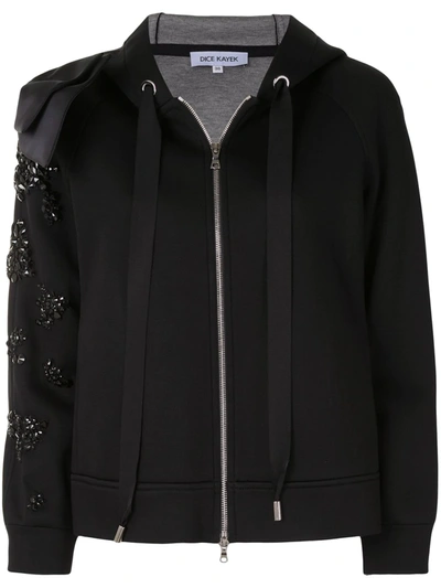 Dice Kayek Bow-detail Hoodie In Black