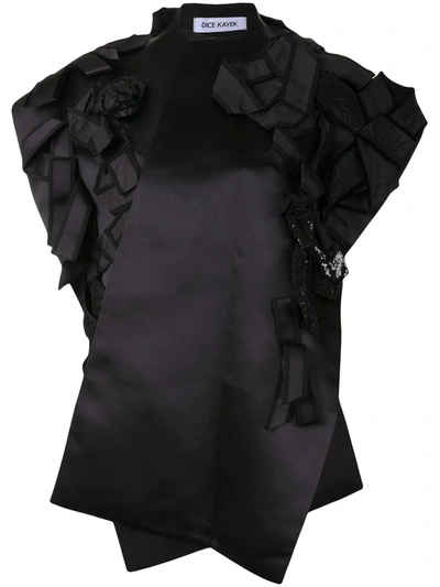 Dice Kayek Bow-detail Embellished Gilet In Black