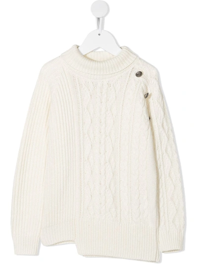 Dondup Kids' Cable Knit Jumper In White