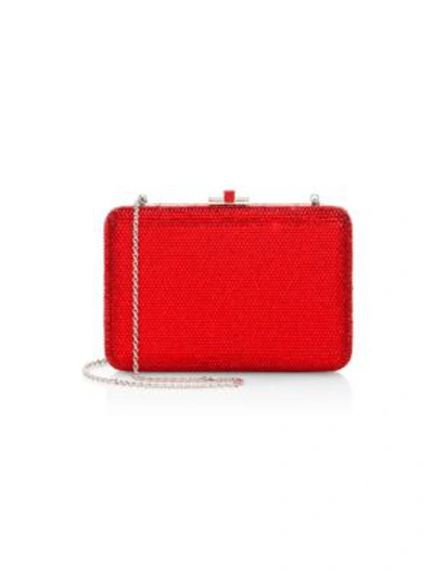 Judith Leiber Crystal-embellished Slim Slide Clutch Bag In Red