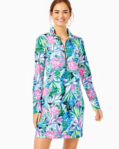 Lilly Pulitzer Women s Upf 50 Skipper Ruffle Dress In Blue Size Medium Tiger Queen ModeSens