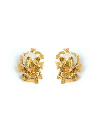 Sonia Petroff Moon Flower Earrings Gold
