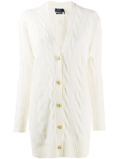 Polo Ralph Lauren Cable Knit Cardigan In White