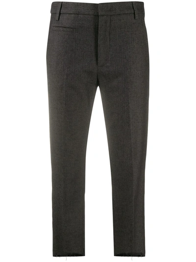 Dondup Slim-fit Cropped Trousers In Grey