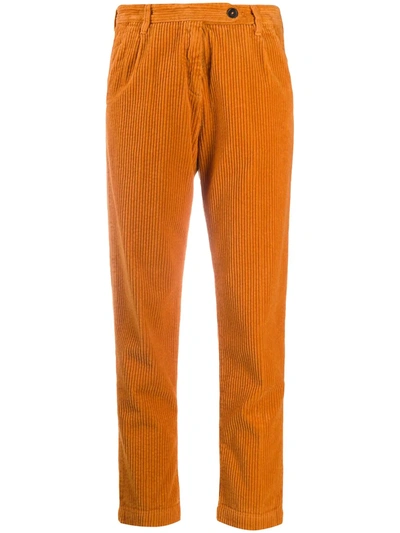Massimo Alba Mid-rise Cropped Corduroy Trousers In Orange