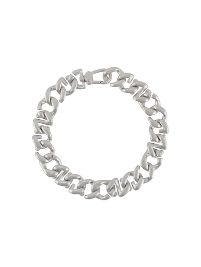 Gcds Logo-chain Choker Necklace In Silver