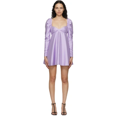 Wandering Purple Bow Duchesse Short Dress In 143 Lilac