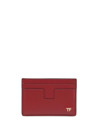 Tom Ford Compact Logo Cardholder In Red