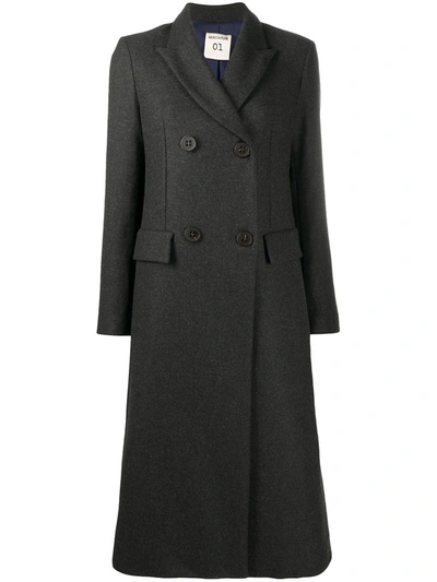 Semicouture Double-breasted Coat In Grey